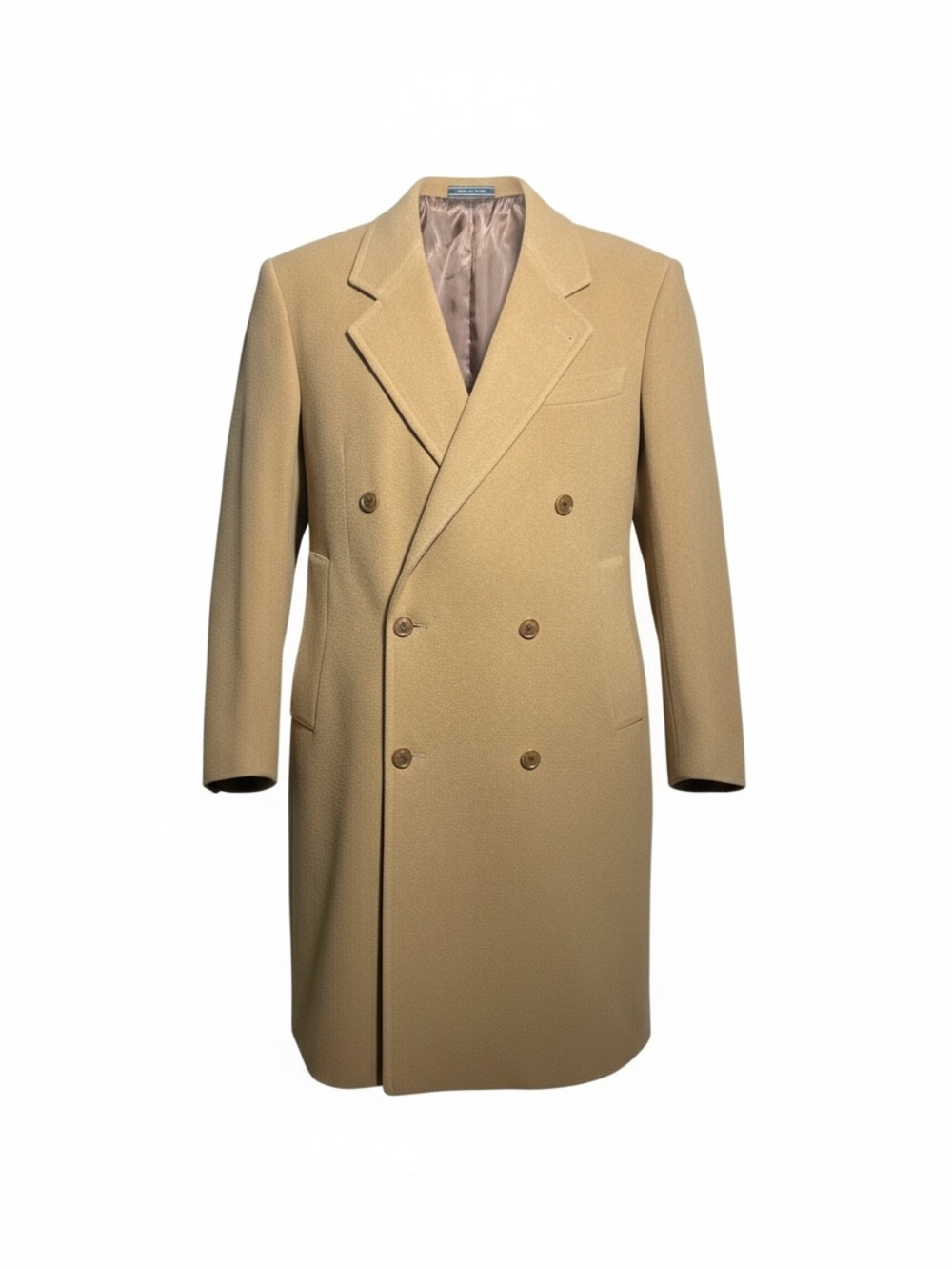 Vintage Vito Rufolo Italy Wool Cashmere Overcoat Tan Camel Men’s 52 US 42
